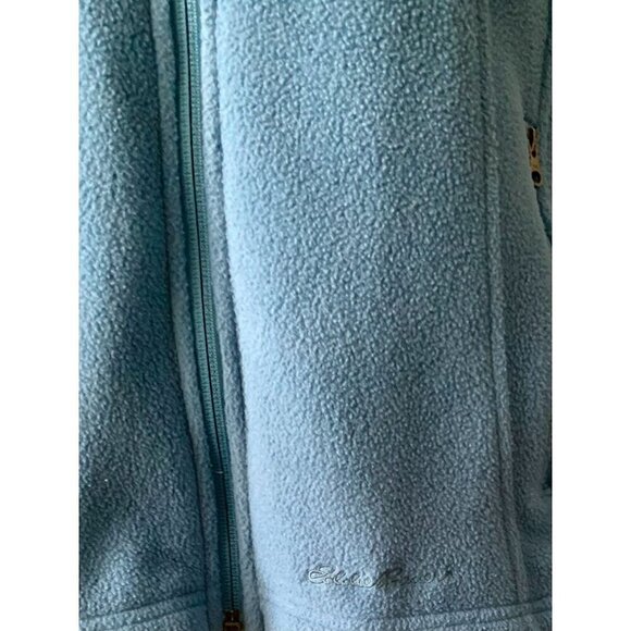 Eddie Bauer solid blue polartec classic fleece vest zip front pockets Large - Picture 3 of 8